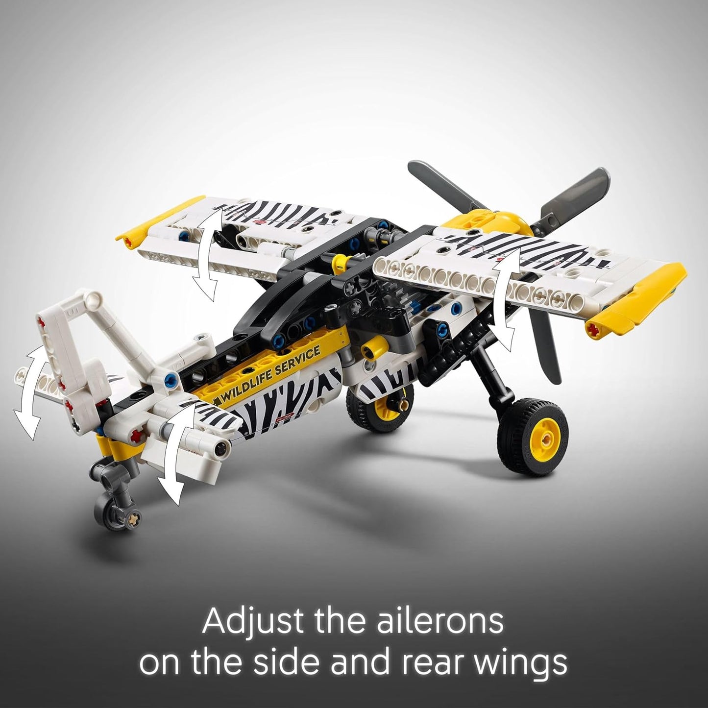 LEGO Technic Bush Plane Toy - Buildable Airplane Model with Spinning Propeller, 4-Cylinder Piston Engine