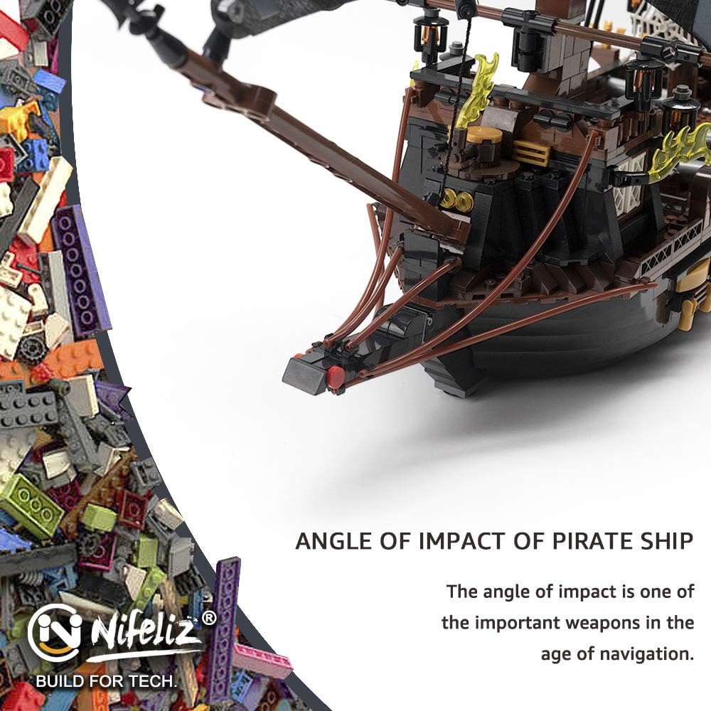 NIFELIZ LEGO Black Hawk Pirates Ship Model Building Blocks Kits - Construction Set to Build, Model Set and Assembly Toy for Teens and Adult,Makes a Great Gift for People Who like Creative Play (1352Pcs)