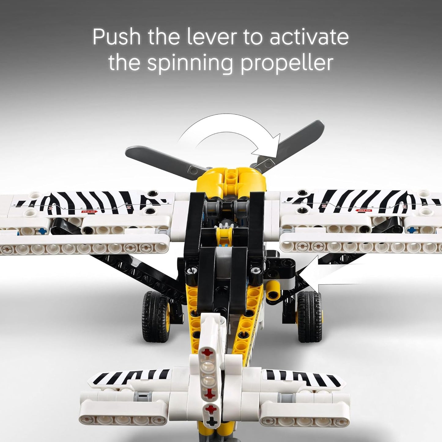 LEGO Technic Bush Plane Toy - Buildable Airplane Model with Spinning Propeller, 4-Cylinder Piston Engine