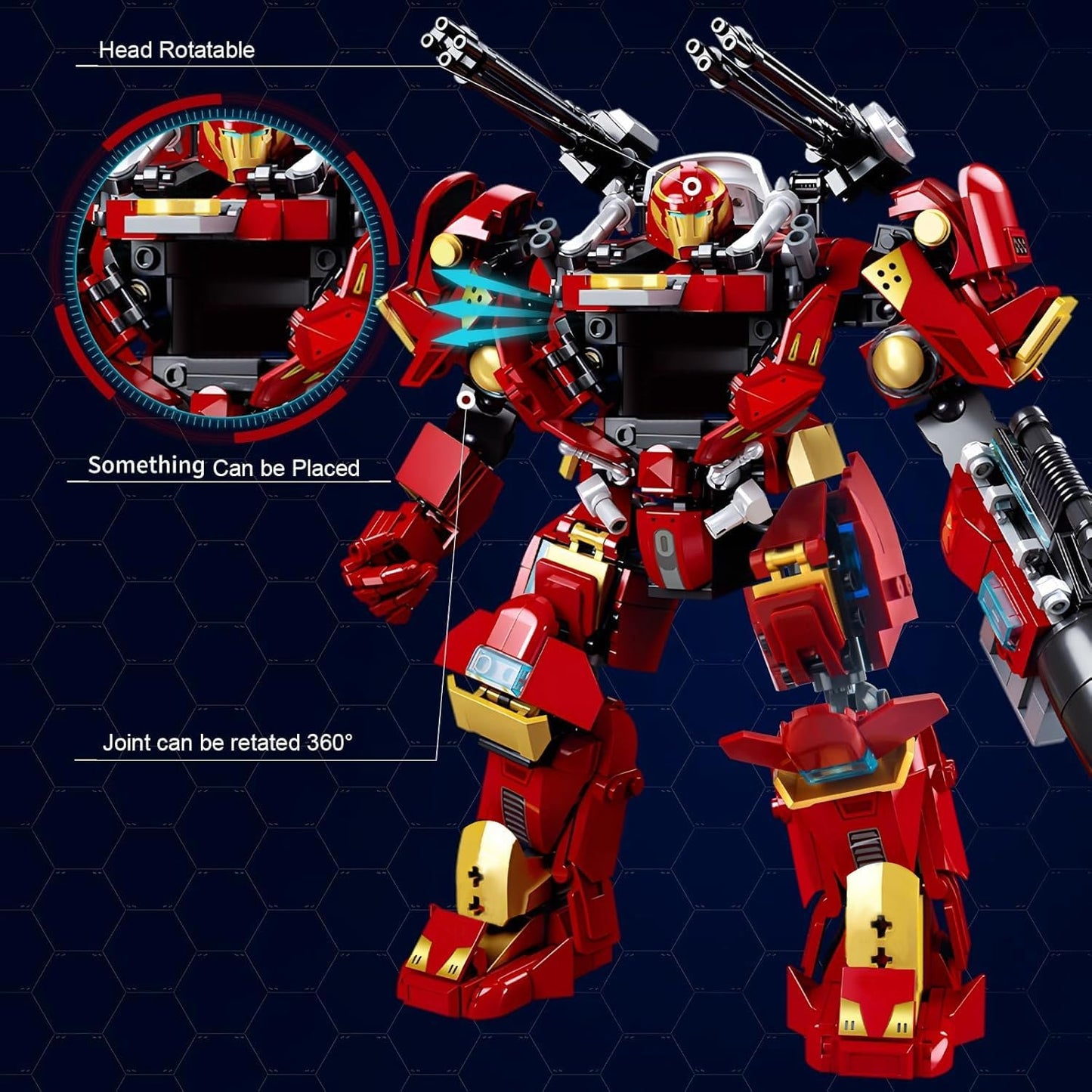 LEGO Mech Robot Transforming Building Blocks Set for Adults,City Warrior Justice Hero Soldier Mech Model Building Kit, Cool Creative Robots Toys Gift for Teens Boys, 588 PCS