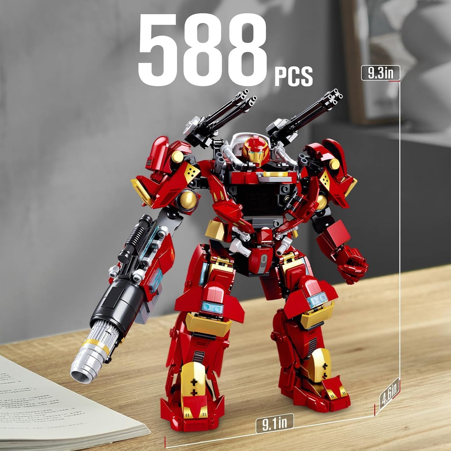 LEGO Mech Robot Transforming Building Blocks Set for Adults,City Warrior Justice Hero Soldier Mech Model Building Kit, Cool Creative Robots Toys Gift for Teens Boys, 588 PCS