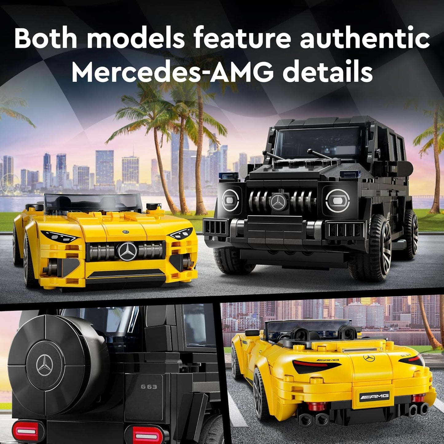 LEGO Speed Champions Mercedes-Amg G 63 & Mercedes-Amg SL 63 F1 2 Building Sets with 2 Driver Minifigures