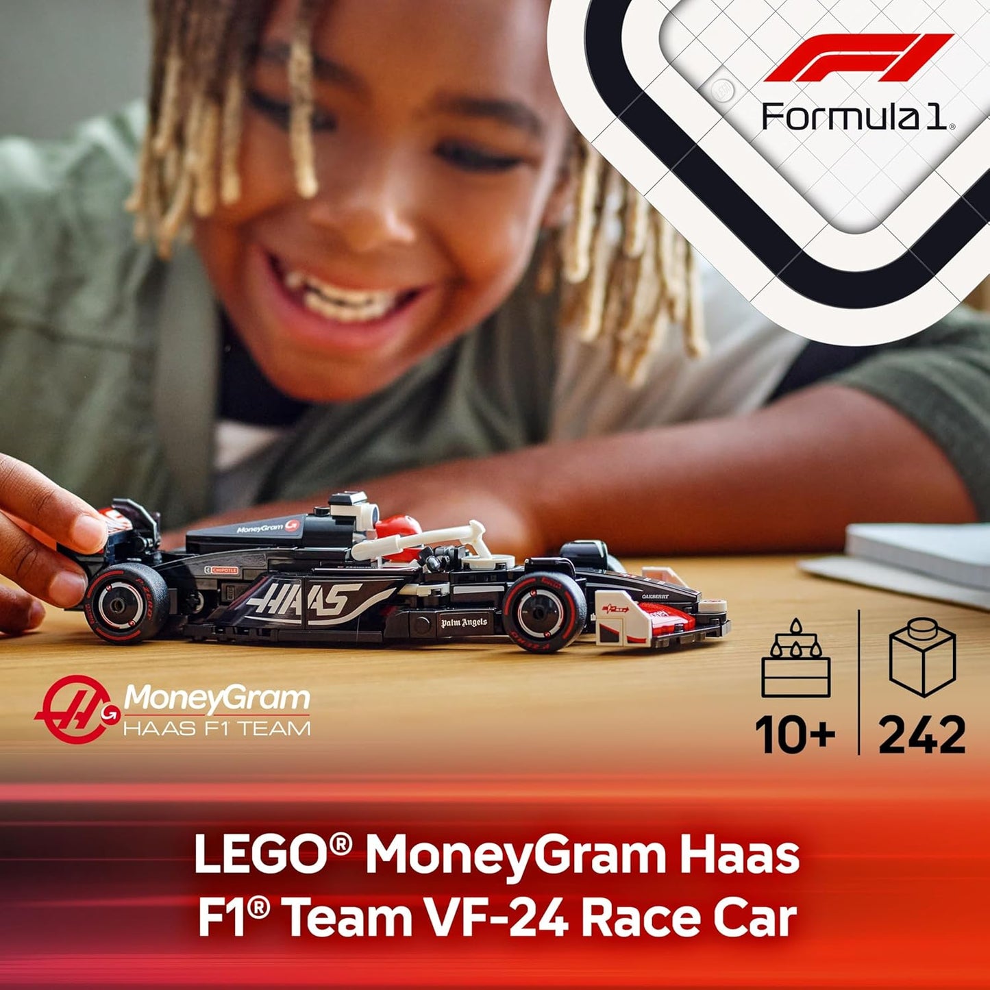 LEGO Speed Champions Moneygram Haas F1 Team VF-24 Race Car Toy Building Set