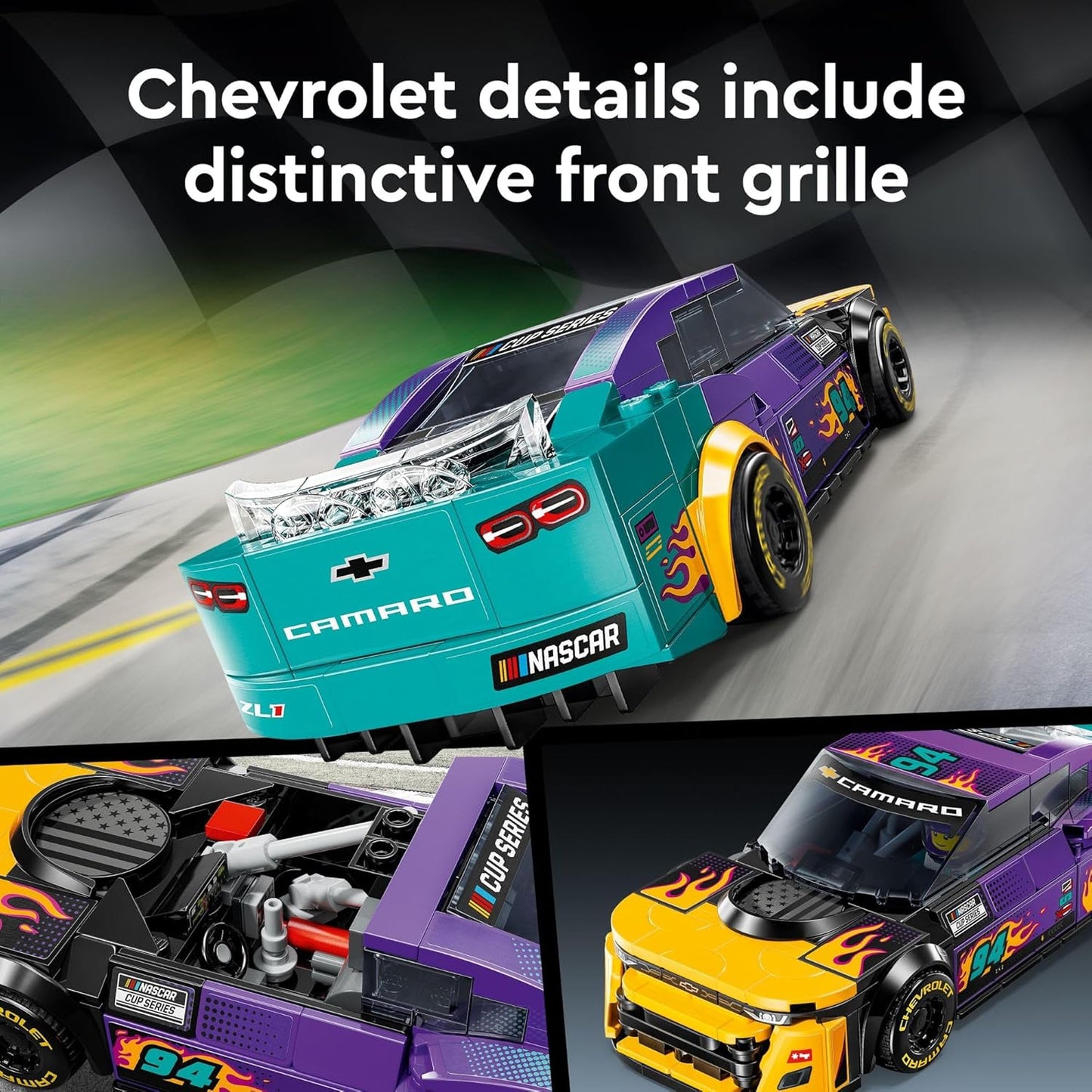 LEGO Speed Champions NASCAR Next Gen Chevrolet Camaro ZL1, Model Racecar Building Set