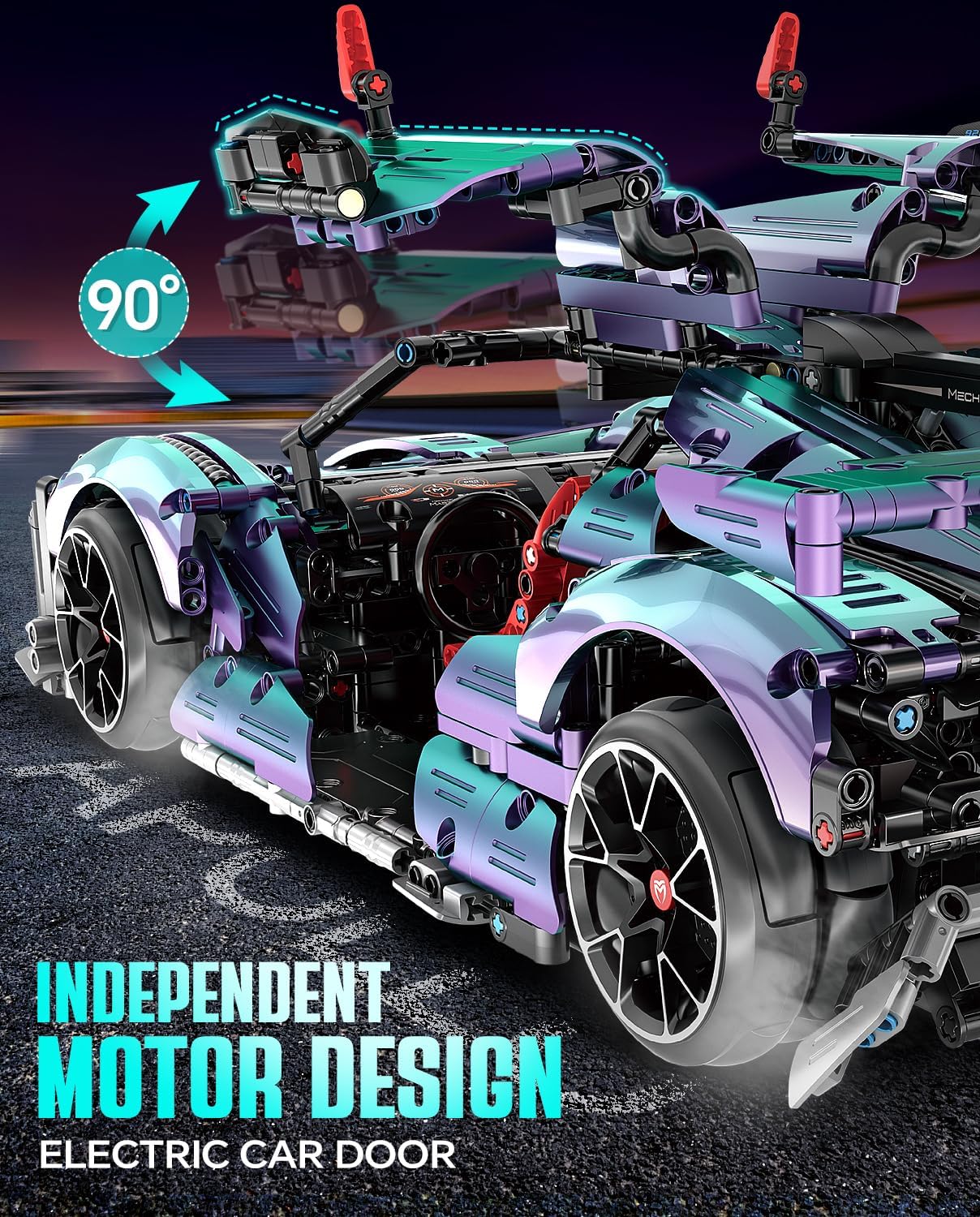 NIFELIZ LEGO Super Plated Sports Car Building Kits, Adult Collectible Model and Race Engineering Toy Set, 1:10 Scale Electric Driftable Remote Control Sports Car for Adults Men Teens