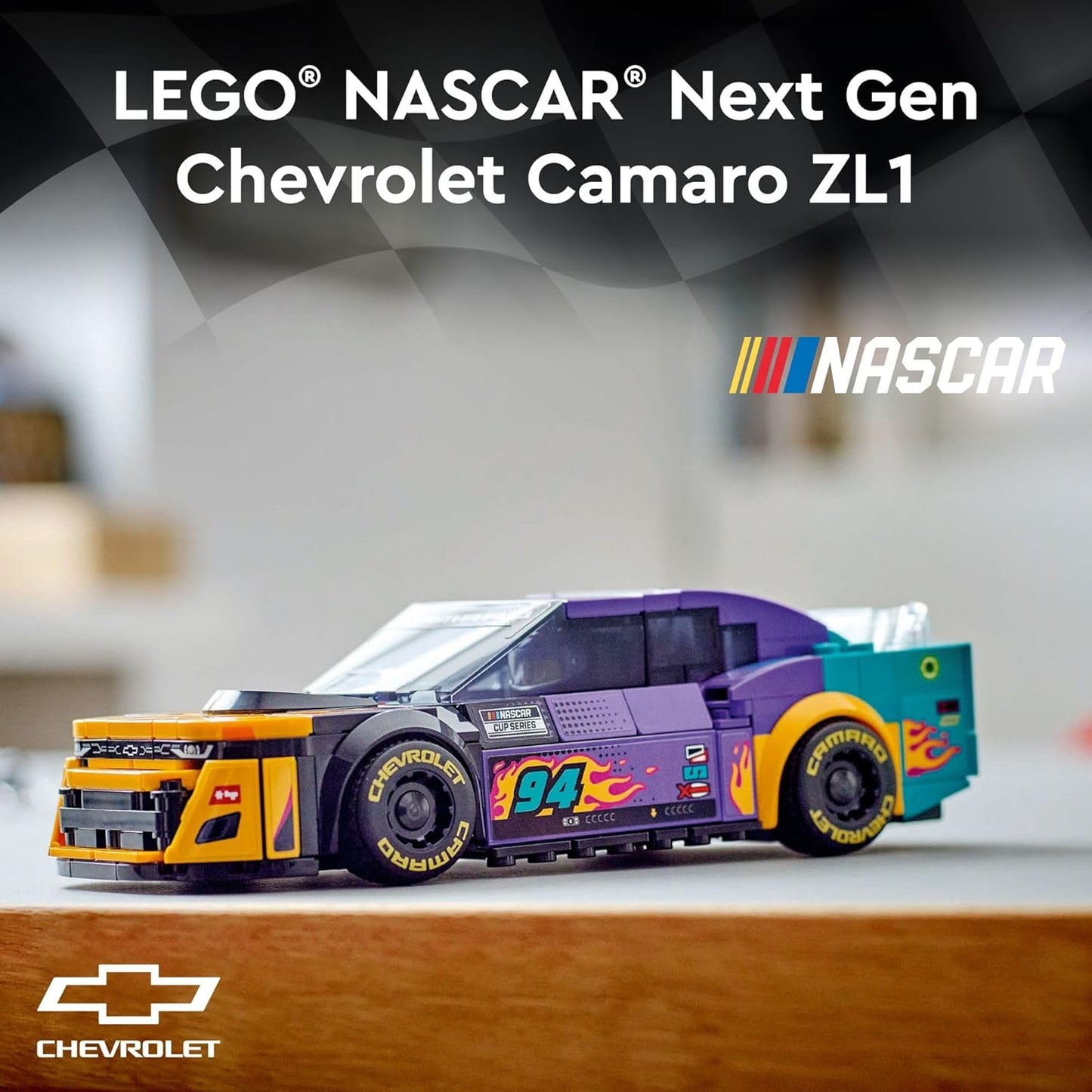 LEGO Speed Champions NASCAR Next Gen Chevrolet Camaro ZL1, Model Racecar Building Set