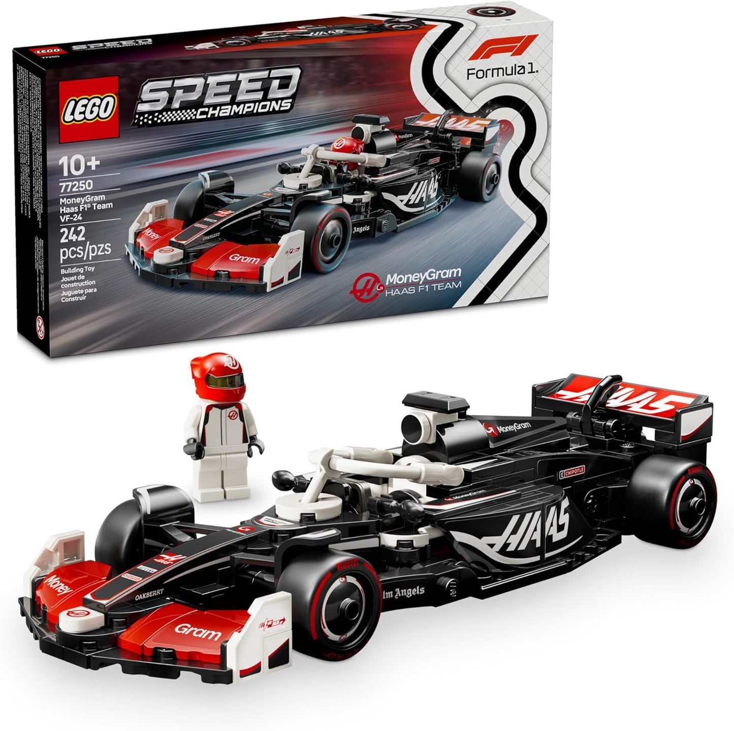 LEGO Speed Champions Moneygram Haas F1 Team VF-24 Race Car Toy Building Set