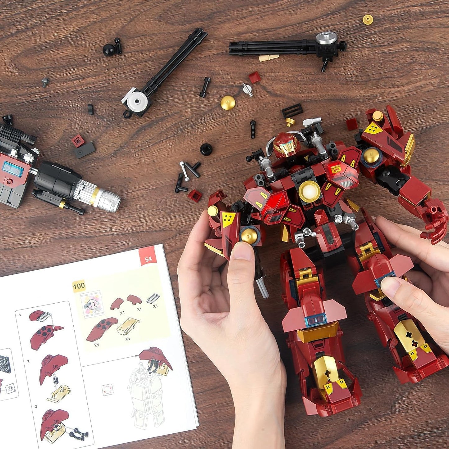 LEGO Mech Robot Transforming Building Blocks Set for Adults,City Warrior Justice Hero Soldier Mech Model Building Kit, Cool Creative Robots Toys Gift for Teens Boys, 588 PCS