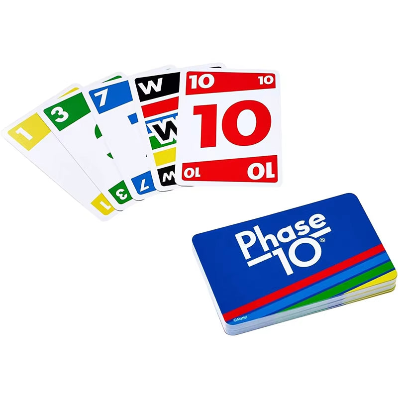 Board Game Card Game Mattel Games Phase 10 with 108 Cards Great Game for Kids, Family Ages 7 Years and Older Contain Blue Storage Box