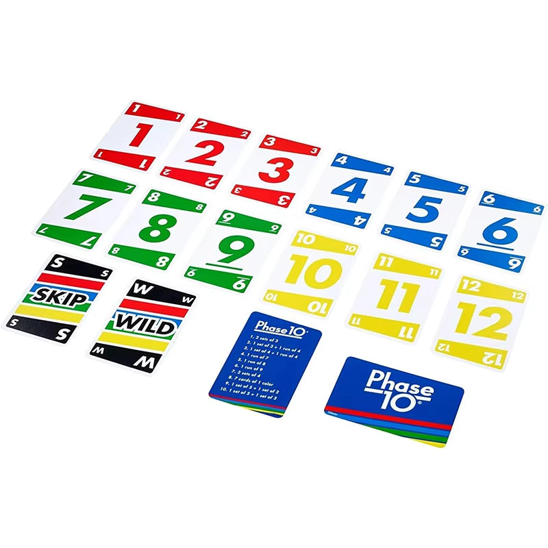 Board Game Card Game Mattel Games Phase 10 with 108 Cards Great Game for Kids, Family Ages 7 Years and Older Contain Blue Storage Box