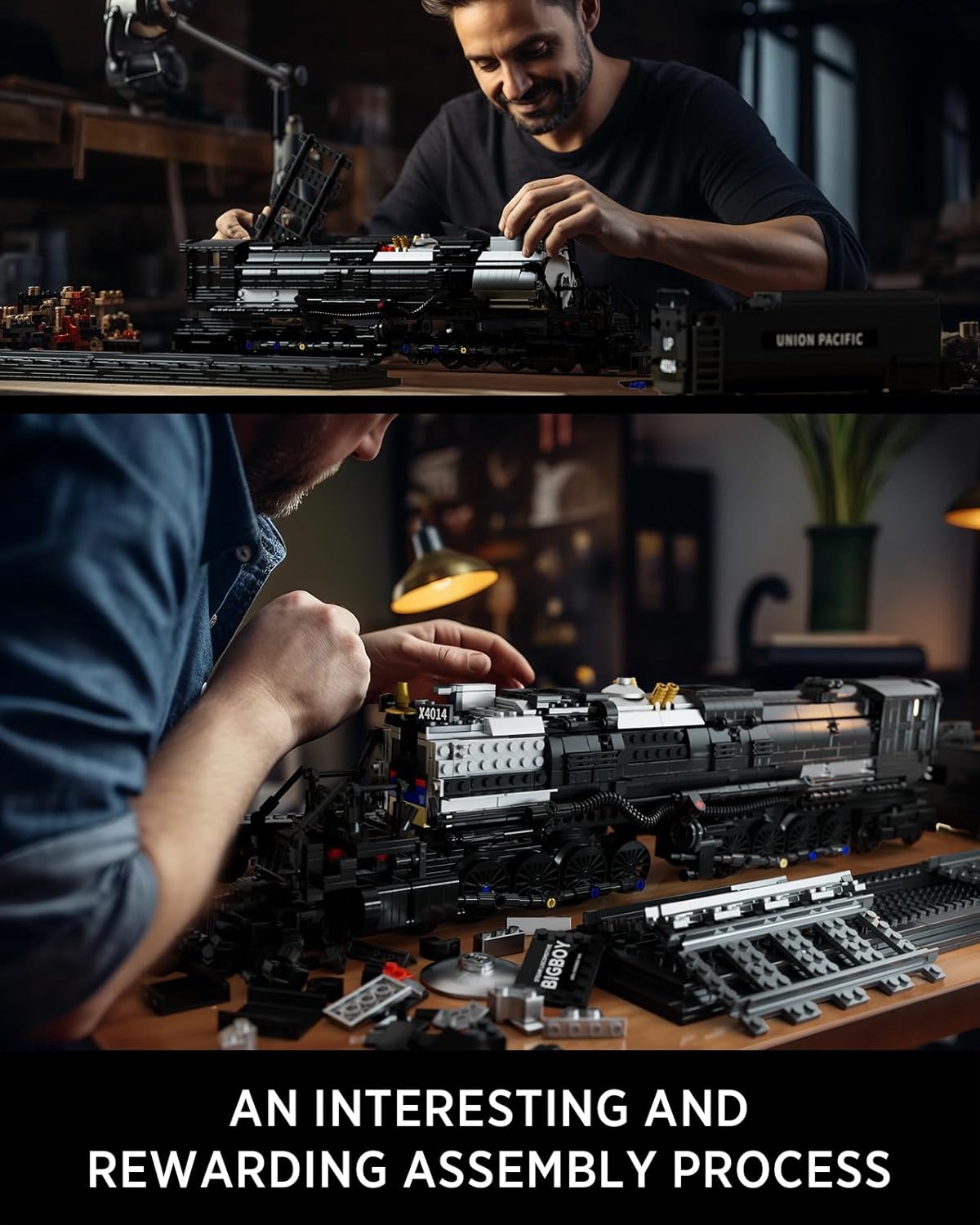 NIFELIZ LEGO Big Boy Locomotive, Articulated Steam Locomotive Building Block Set, Legendary Steam Train Display Kit for Gift Giving (1,818 Pieces)