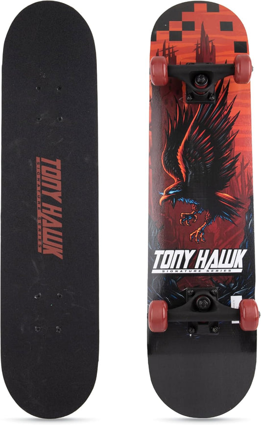 Skateboard Tony Hawk 31" - Signature Series 1 Skateboard with Pro Trucks, Full Grip Tape, 9-Ply Maple Deck, Ideal for All Experience Levels