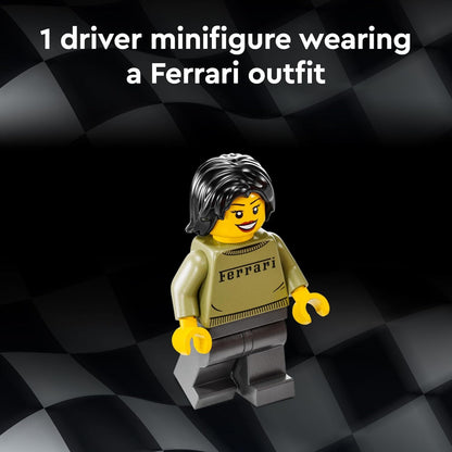 LEGO Speed Champions Ferrari F40 Supercar, Toy Car Model Building Set with Driver Minifigure