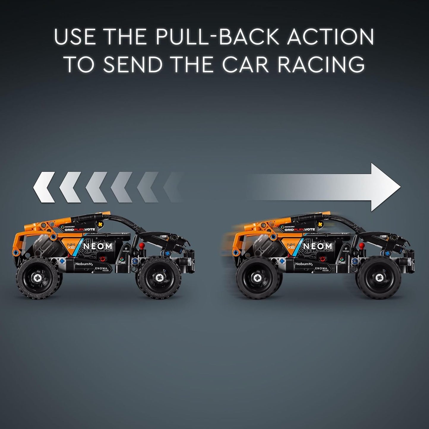 LEGO Technic NEOM Mclaren Extreme E Race Off-Road Pull Back Car Toy 
