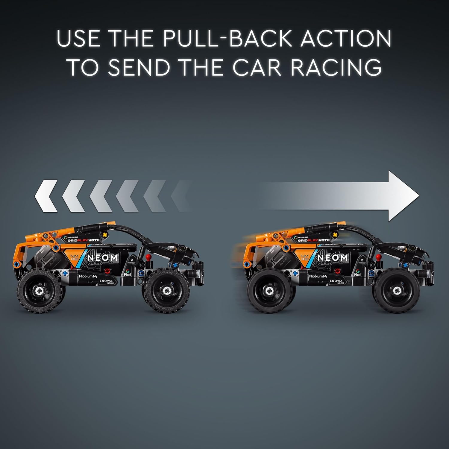 LEGO Technic NEOM Mclaren Extreme E Race Off-Road Pull Back Car Toy 
