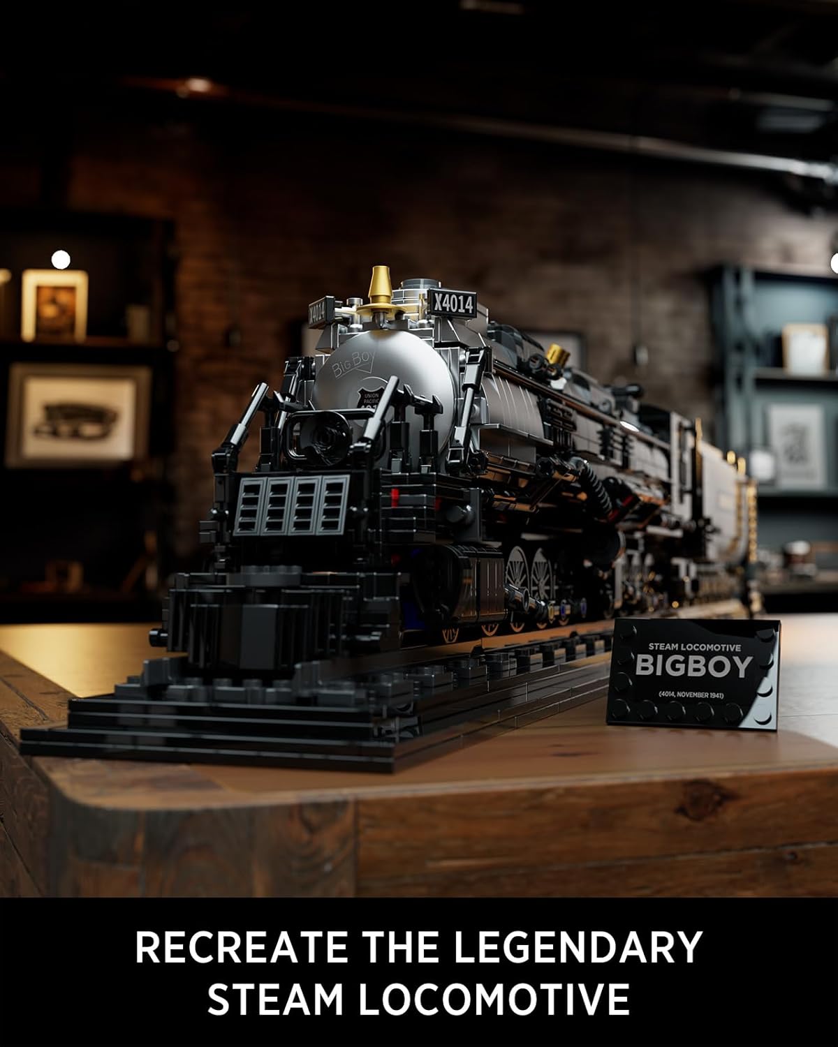 NIFELIZ LEGO Big Boy Locomotive, Articulated Steam Locomotive Building Block Set, Legendary Steam Train Display Kit for Gift Giving (1,818 Pieces)