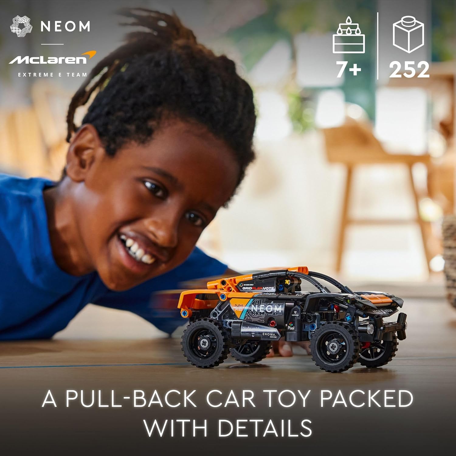 LEGO Technic NEOM Mclaren Extreme E Race Off-Road Pull Back Car Toy 