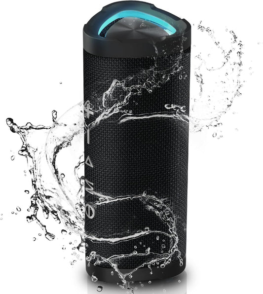 Speaker V40 Portable Wireless with IPX7 Waterproof & 24H Playtime, 24W Loud Stereo Sound, TWS Pairing and RGB Lights, Suitable for Outdoor and Home