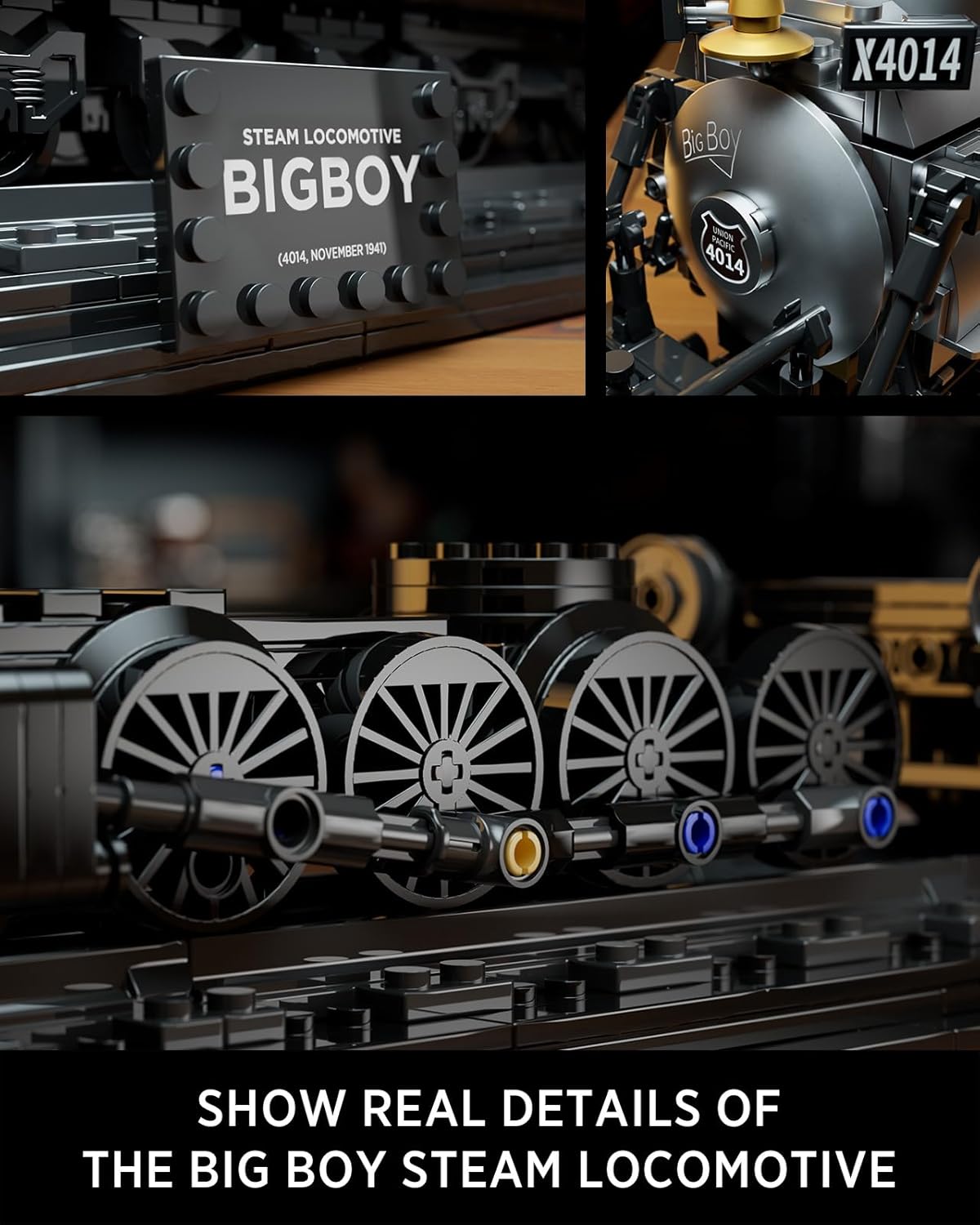 NIFELIZ LEGO Big Boy Locomotive, Articulated Steam Locomotive Building Block Set, Legendary Steam Train Display Kit for Gift Giving (1,818 Pieces)
