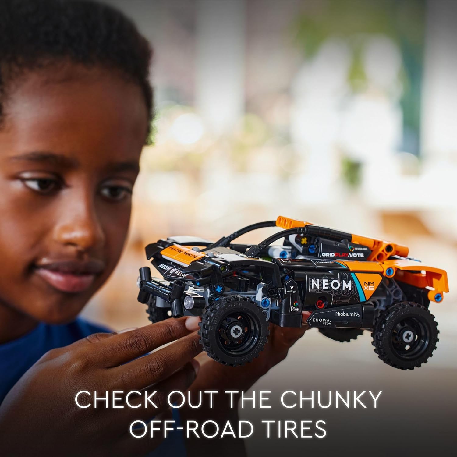 LEGO Technic NEOM Mclaren Extreme E Race Off-Road Pull Back Car Toy 