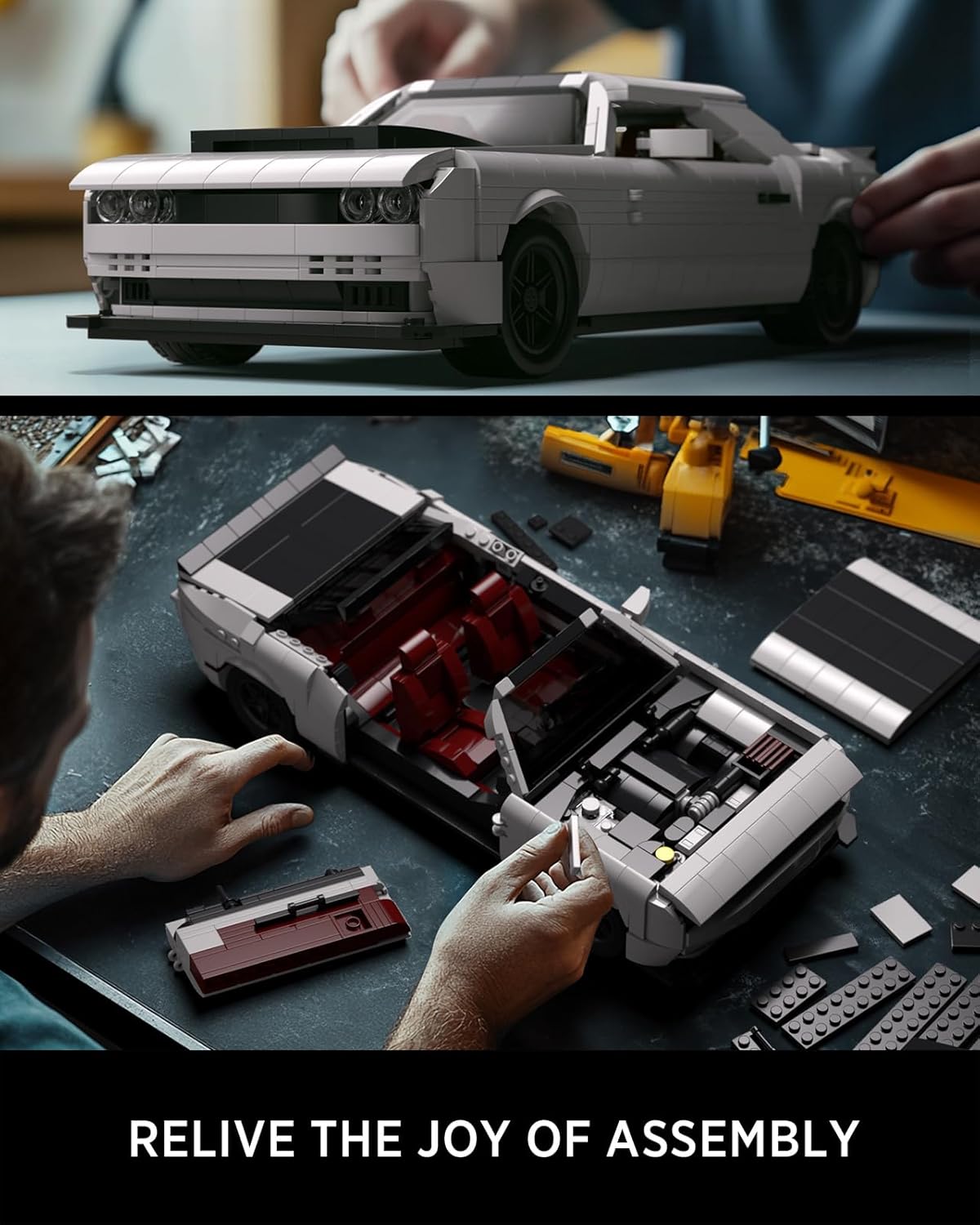 NIFELIZ LEGO Mini Demon Muscle CAR Set, Iconic Building Toy Model for Adults, Ideal Display Set for Muscle Car Fans Gift-Giving (1225 PCS, NF10284)
