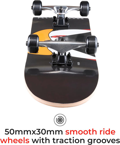 Skateboard Sonic the Hedgehog Character 31" Popsicle Skateboard - Cruiser Skateboard with ABEC 5 Bearings, Durable Deck, Smooth Wheels, Shadow