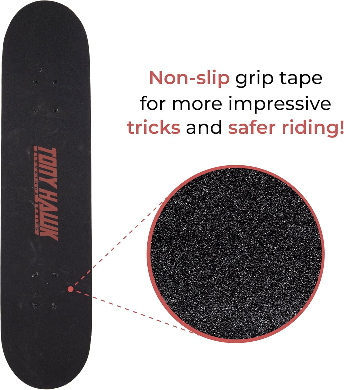 Skateboard Tony Hawk 31" - Signature Series 1 Skateboard with Pro Trucks, Full Grip Tape, 9-Ply Maple Deck, Ideal for All Experience Levels