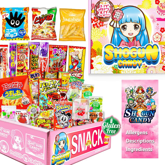 SHOGUN CANDY 40 Pcs Japanese Snacks and Japanese Candy, Popin Cookin Snack Boxes, Kawaii Anime Hime Box