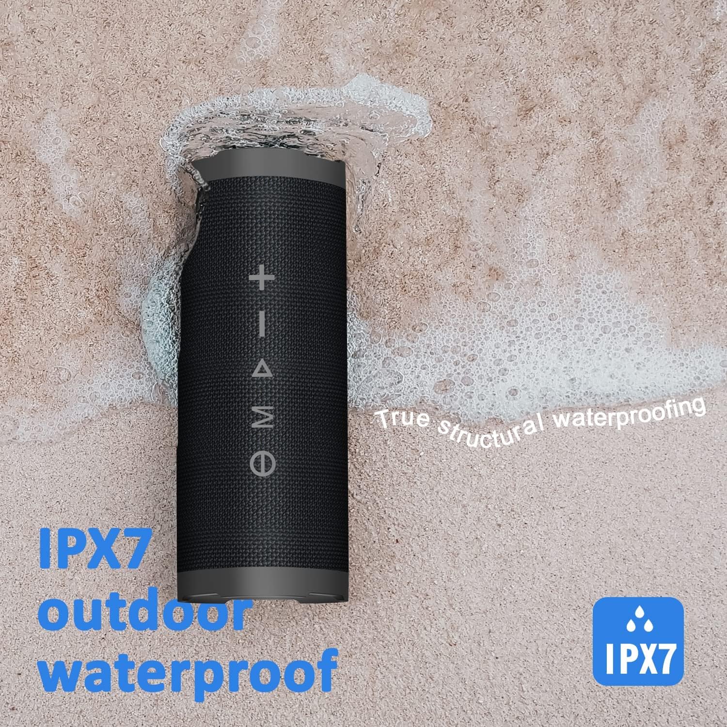 Speaker V40 Portable Wireless with IPX7 Waterproof & 24H Playtime, 24W Loud Stereo Sound, TWS Pairing and RGB Lights, Suitable for Outdoor and Home
