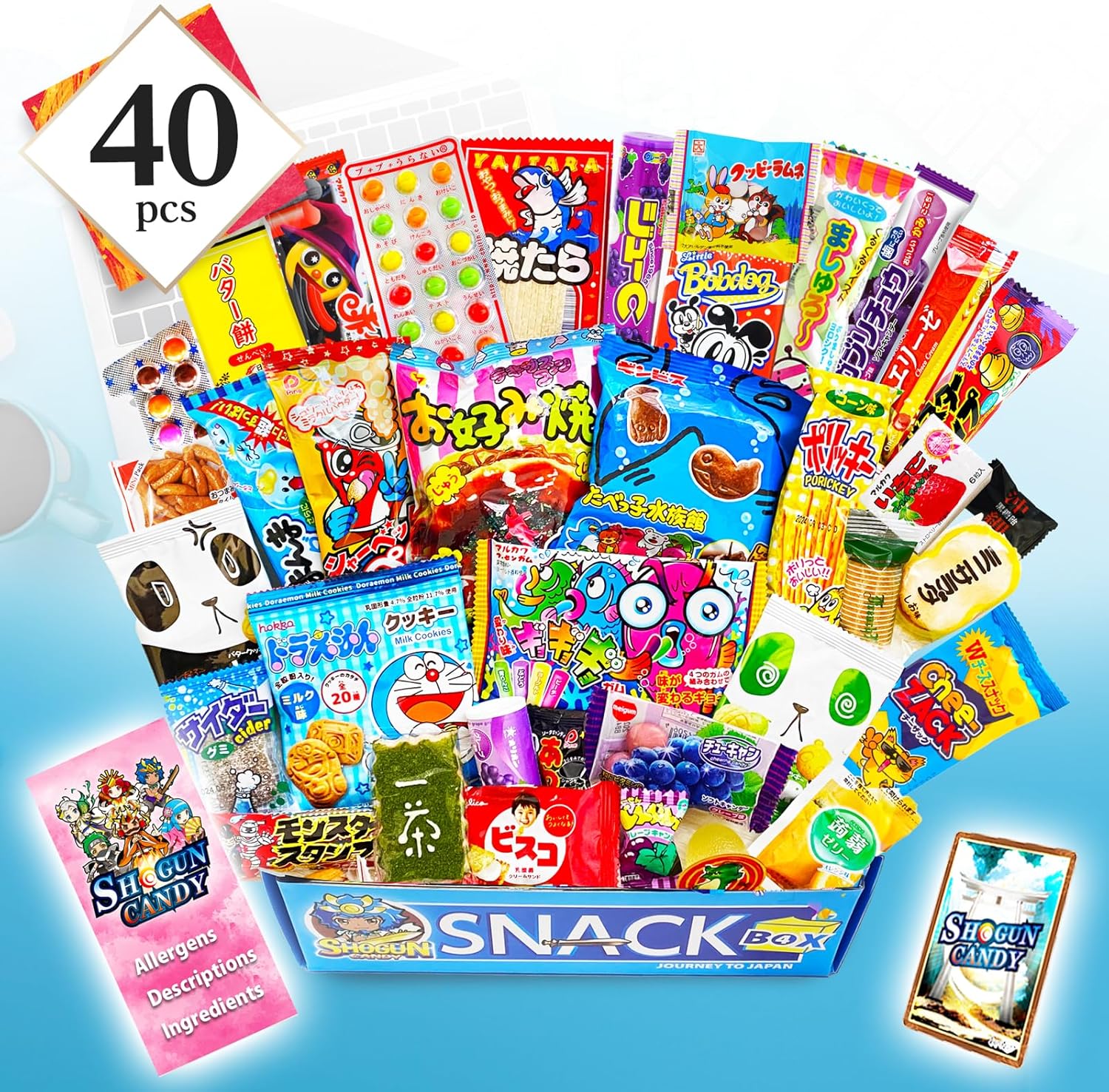 SHOGUN CANDY 40 Pcs Japanese Snacks and Japanese Candy, Popin Cookin Snack Boxes, Kawaii Anime Susanoo