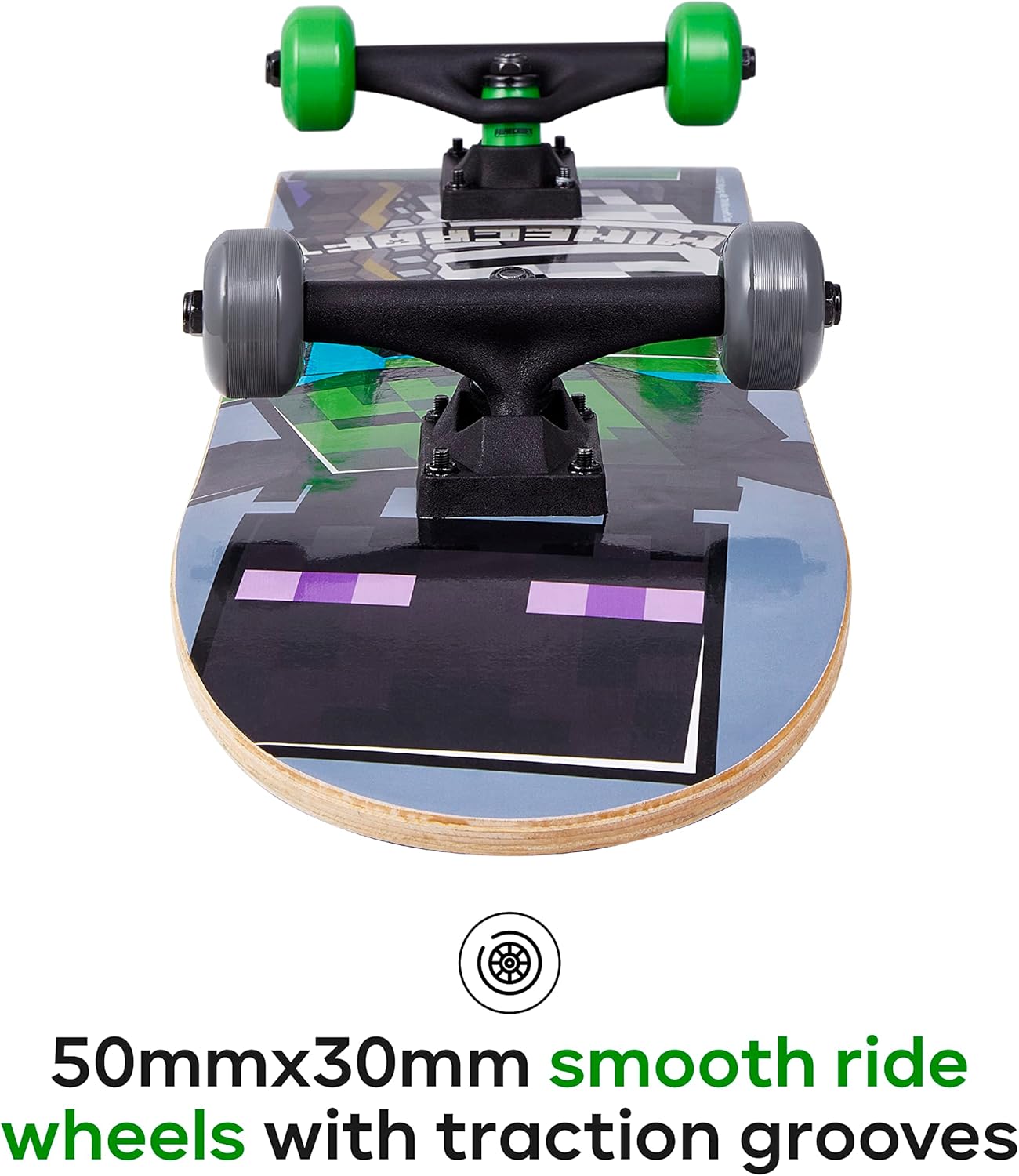 Skateboard Minecraft Mob 31 Inch Skateboard, 9-Ply Maple Deck Skate Board for Cruising, Carving, Tricks and Downhill