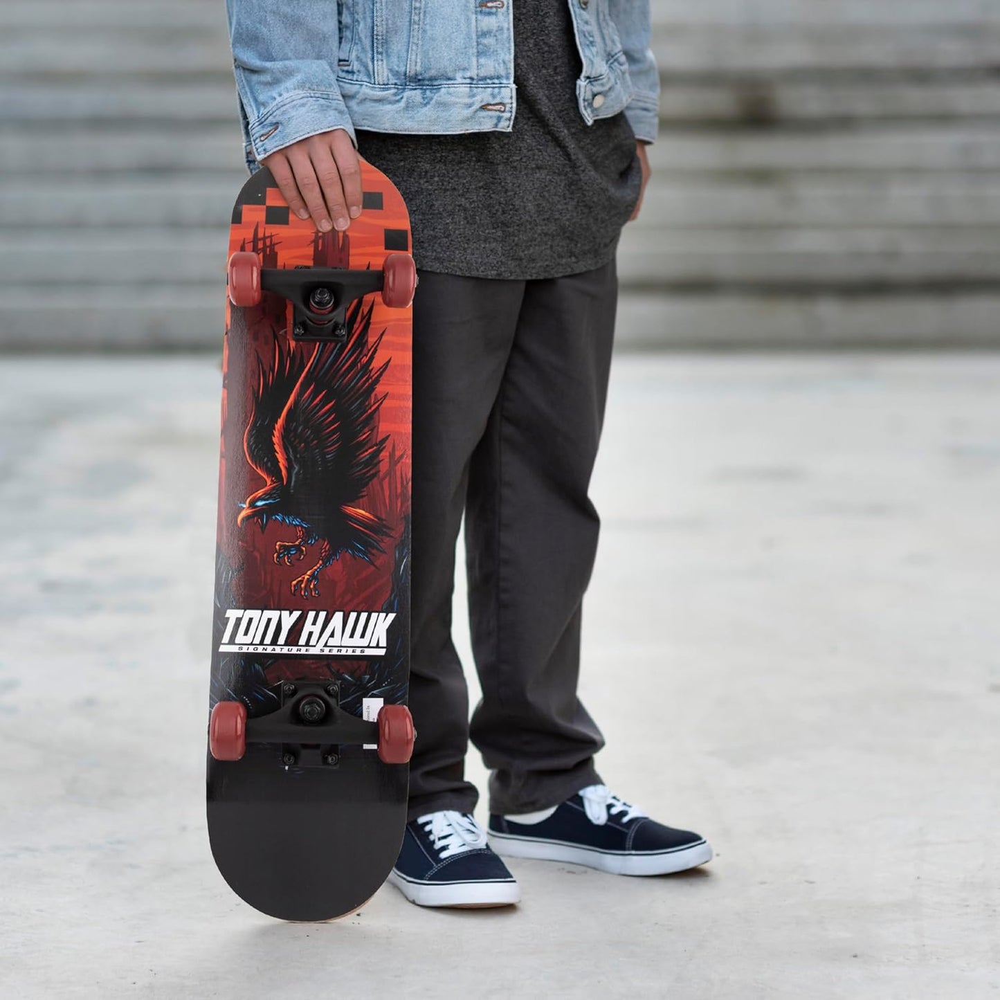 Skateboard Tony Hawk 31" - Signature Series 1 Skateboard with Pro Trucks, Full Grip Tape, 9-Ply Maple Deck, Ideal for All Experience Levels