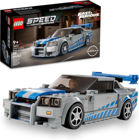 LEGO Speed Champions 2 Fast 2 Furious Nissan Skyline GT-R (R34) Collectible with Racer Minifigure