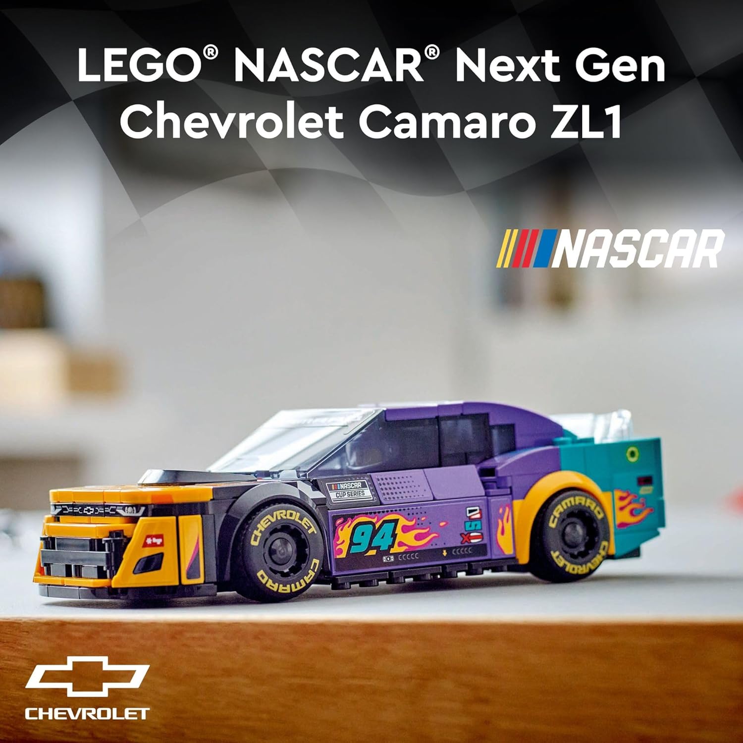 LEGO Speed Champions NASCAR Next Gen Chevrolet Camaro ZL1, Model Racecar Building Set