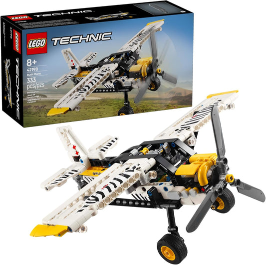 LEGO Technic Bush Plane Toy - Buildable Airplane Model with Spinning Propeller, 4-Cylinder Piston Engine
