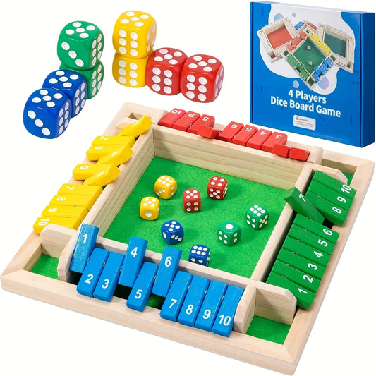 Board Game Wooden Dice for Adults and Kids 2-4 Player Family Classics Tabletop 