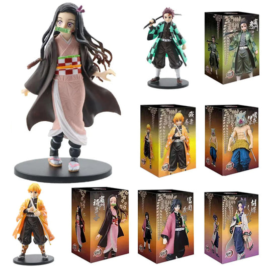 Collectable Figurine Demon Slayer Kimetsu No Yaiba Figure Kamado Tanjirou Action Figure Agatsuma Zenitsu Nezuko Warrior PVC Model 