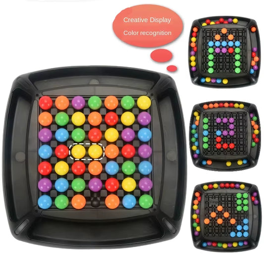Board Game 20CM Rainbow Ball Matching Brain Game Intelligent Bead Training Magic Educational Toys for Kids